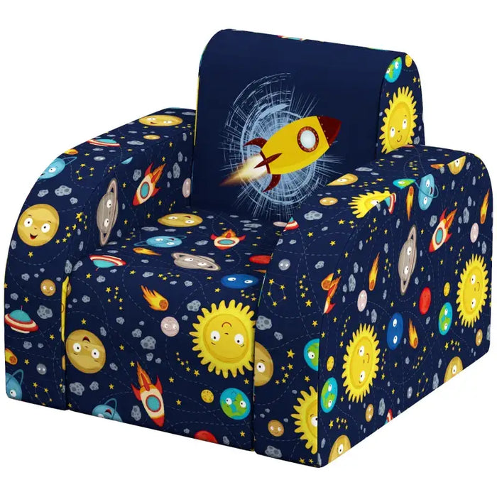 Kids Armchair - Universe Pattern | Foldable Toddler Recliner AIYAPLAY - Little and Giant Explorers AIYAPLAY