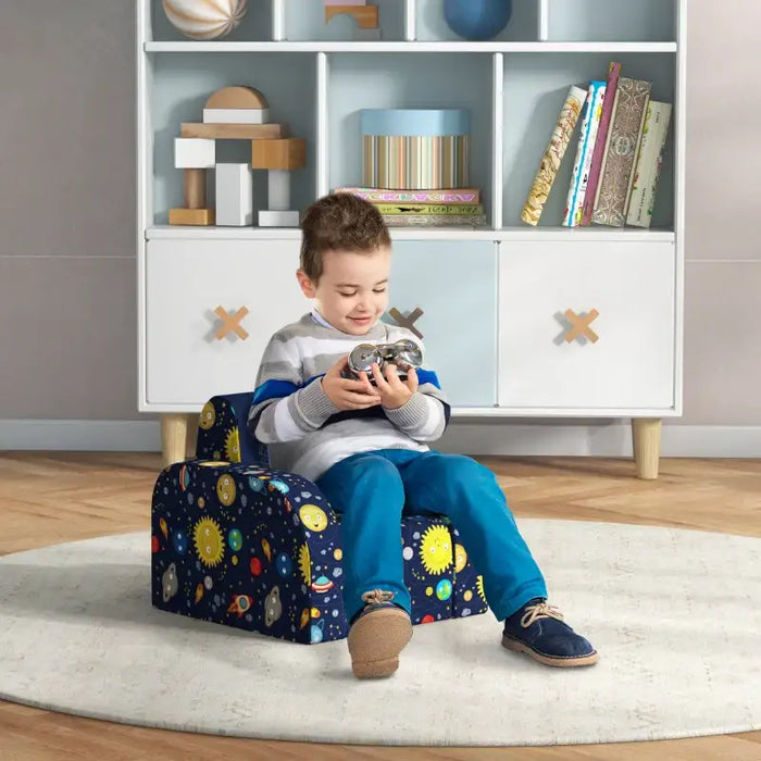Kids Armchair - Universe Pattern | Foldable Toddler Recliner AIYAPLAY - Little and Giant Explorers AIYAPLAY