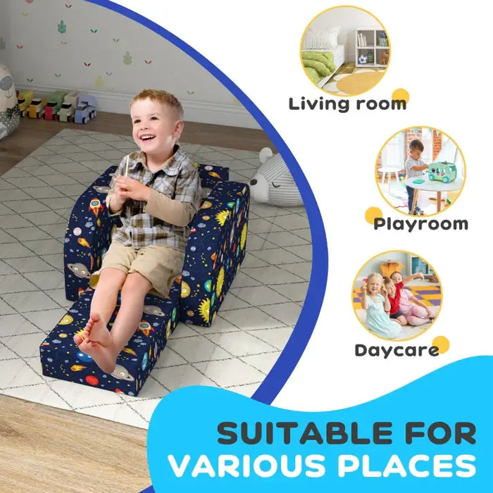Kids Armchair - Universe Pattern | Foldable Toddler Recliner AIYAPLAY - Little and Giant Explorers AIYAPLAY