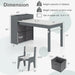 Kids Art Table and Chairs Set – Grey and White | 2 Chairs and 1 Storage Desk with Paper Roll COSTWAY - Little and Giant Explorers Costway
