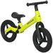Green and black kids balance bike with adjustable seat and handlebar by AIYAPLAY