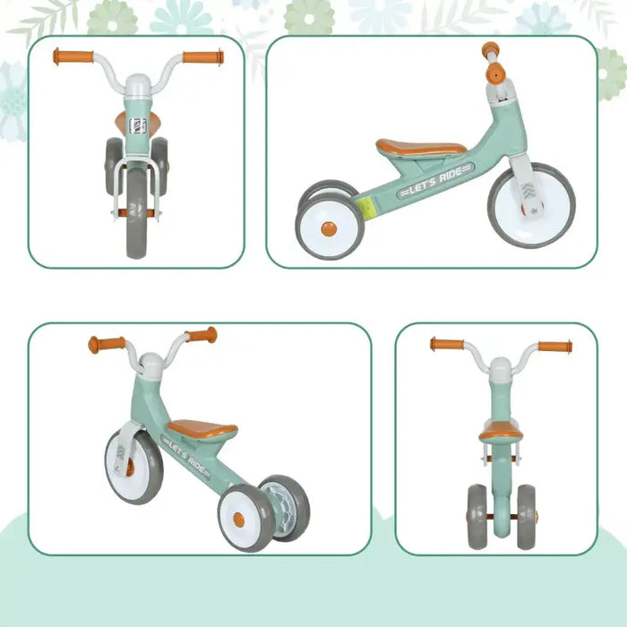 Kids Balance Bike – Green, White and Brown | Toddler Trike with Enclosed Wheels AIYAPLAY - Little and Giant Explorers AIYAPLAY