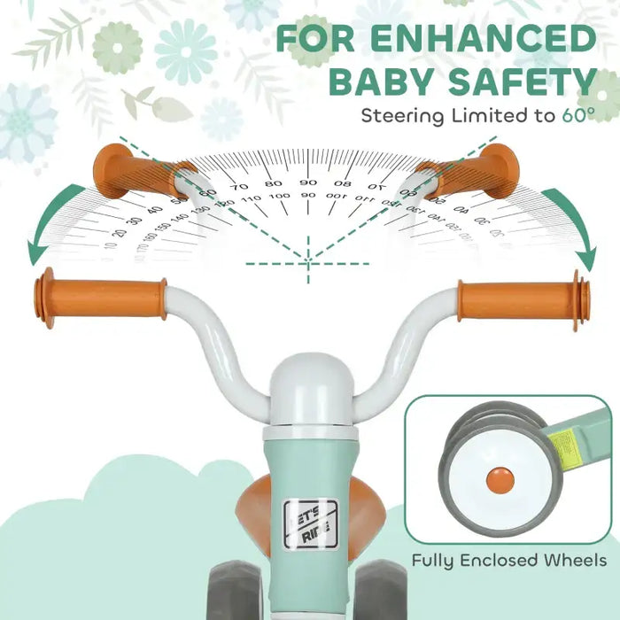 Kids Balance Bike – Green, White and Brown | Toddler Trike with Enclosed Wheels AIYAPLAY - Little and Giant Explorers AIYAPLAY