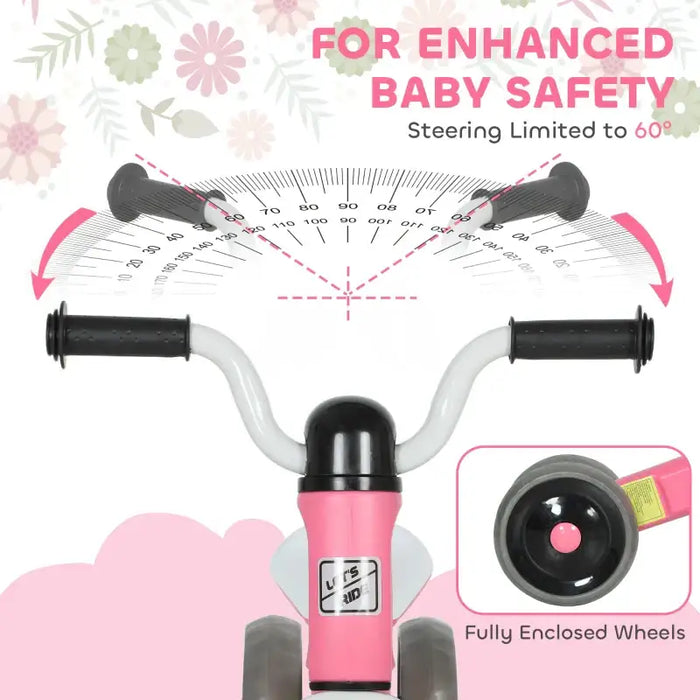 Kids Balance Bike – Pink | Toddler Trike - Enclosed Wheels and Silent EVA Tyres AIYAPLAY - Little and Giant Explorers AIYAPLAY