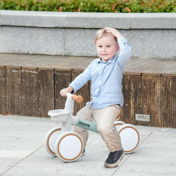 Kids Balance Bike with Adjustable Seat and Silent Wheels in Green - Little and Giant Explorers AIYAPLAY