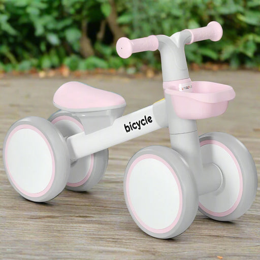 Kids Balance Bike with Adjustable Seat and Silent Wheels in Pink - Little and Giant Explorers AIYAPLAY