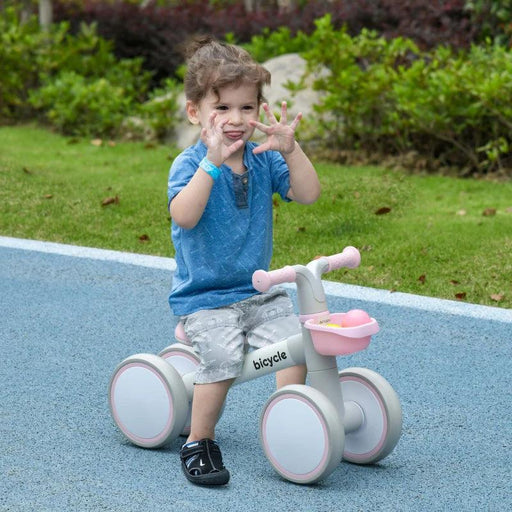 Kids Balance Bike with Adjustable Seat and Silent Wheels in Pink - Little and Giant Explorers AIYAPLAY