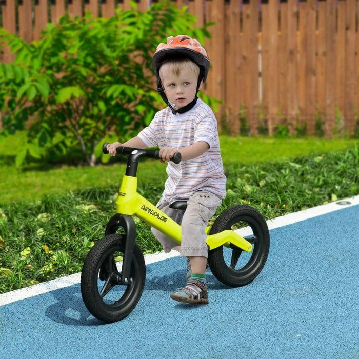 Balance Bike with Adjustable Seat, Handlebar and PU Wheels in Green - Little and Giant Explorers AIYAPLAY