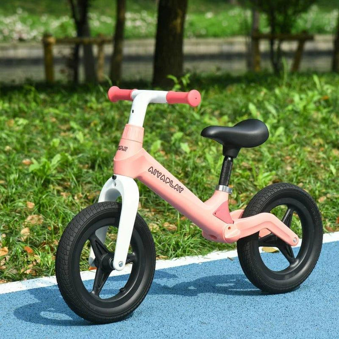 Balance Bike with Adjustable Seat, Handlebar and PU Wheels in Pink - Little and Giant Explorers AIYAPLAY