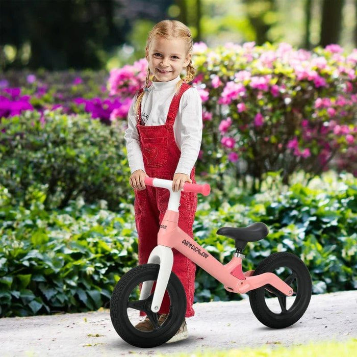 Balance Bike with Adjustable Seat, Handlebar and PU Wheels in Pink - Little and Giant Explorers AIYAPLAY