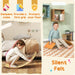 Children playing on a wooden floor with 'Silent Felt' products, featuring text about noise dampening and grip.