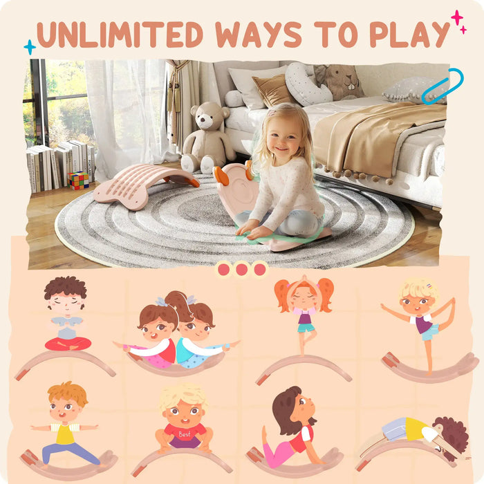 Kids Balance Board | Cute Monster Design (Pink Edition) - Little and Giant Explorers AIYAPLAY