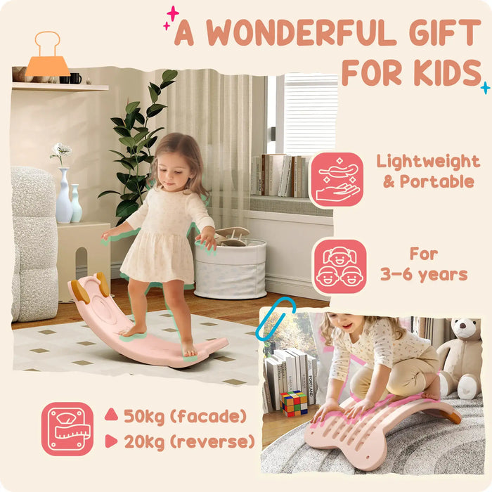 Kids Balance Board | Cute Monster Design (Pink Edition) - Little and Giant Explorers AIYAPLAY