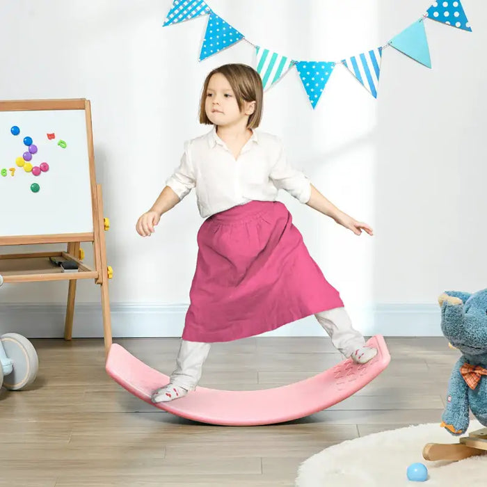 Kids Balance Board – Pink | Montessori Wobble Board with Anti-Slip Strips ZONEKIZ - Little and Giant Explorers ZONEKIZ