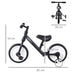 Balance Training Bike with Removable Stabilisers in Black - Little and Giant Explorers HOMCOM