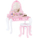 Kids Ballet Theme Vanity Table with Stool and Mirror - Little and Giant Explorers AIYAPLAY