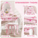 Kids Ballet Theme Vanity Table with Stool and Mirror - Little and Giant Explorers AIYAPLAY