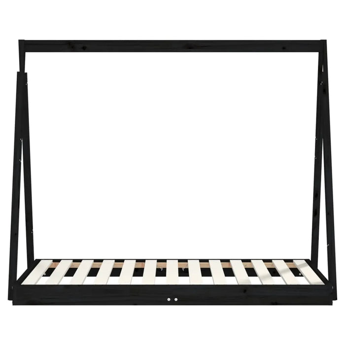 Kids Bed Frame Black and Solid Wood Pine (70 x 140cm) - Little and Giant Explorers vidaXL