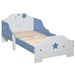 Kids Bed Frame – Blue and White | Stars, Balloon and ‘Sweet Hugs’ Backboard HOMCOM - Little and Giant Explorers HOMCOM