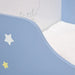 Kids Bed Frame – Blue and White | Stars, Balloon and ‘Sweet Hugs’ Backboard HOMCOM - Little and Giant Explorers HOMCOM