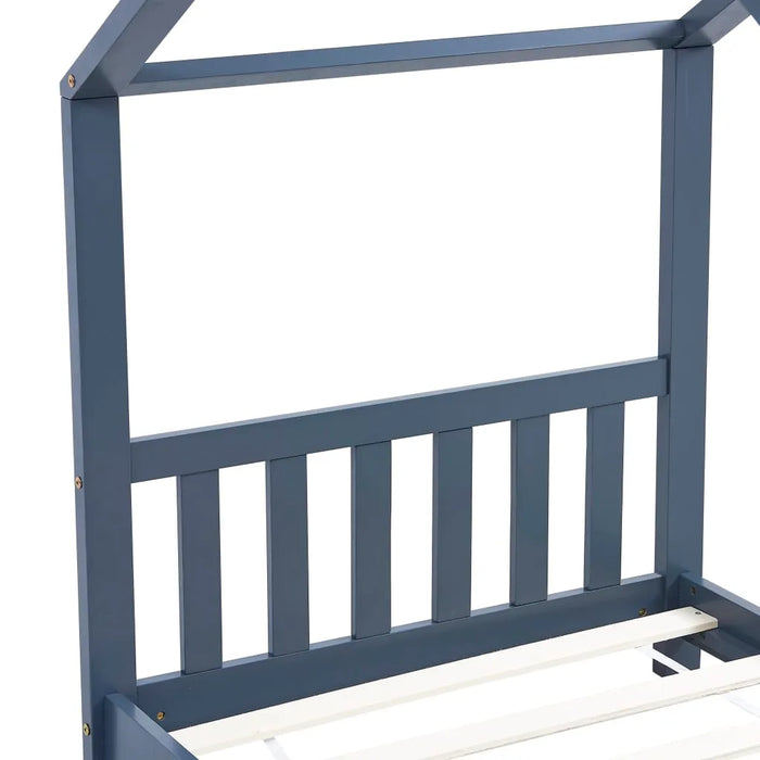 Kids Bed Frame in Grey and Solid Pine Wood (70 x 140cm) - Little and Giant Explorers vidaXL