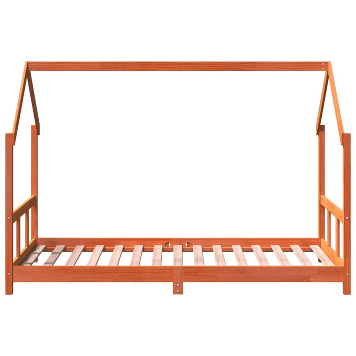 Kids Bed Frame in Wax Brown and Solid Wood Pine (90 x 190cm) - Little and Giant Explorers vidaXL