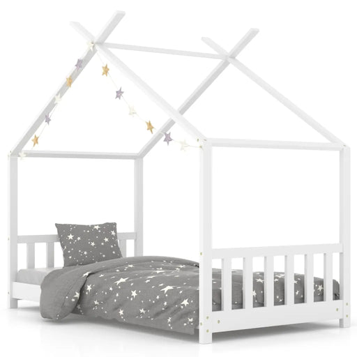 Kids Bed Frame in White and Solid Pine Wood (70 x 140cm) - Little and Giant Explorers vidaXL