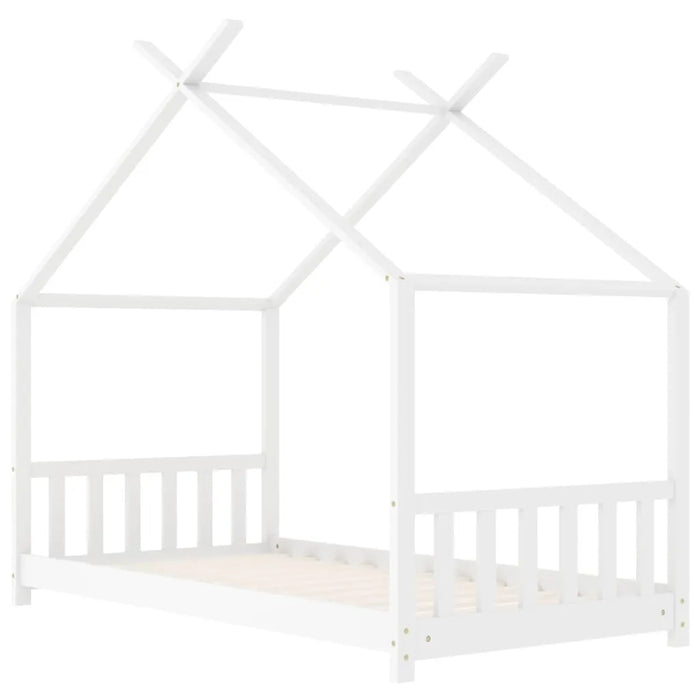 Kids Bed Frame in White and Solid Pine Wood (70 x 140cm) - Little and Giant Explorers vidaXL