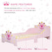 Kids Bed Frame – Princess Pink Design | Poplar Wood with Crown and Flower Print HOMCOM - Little and Giant Explorers HOMCOM