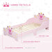 Kids Bed Frame – Princess Pink Design | Poplar Wood with Crown and Flower Print HOMCOM - Little and Giant Explorers HOMCOM