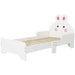 Kids Bed Frame – White Bunny-Design | Board with Side Rails ZONEKIZ - Little and Giant Explorers ZONEKIZ