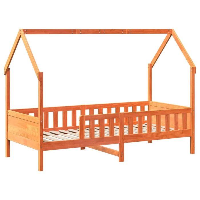 Kids Bed Frame with Drawers in Wax Brown and Solid Wood (80 x 200cm) - Little and Giant Explorers vidaXL