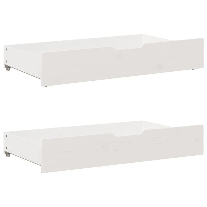 Kids Bed Frame with Drawers in White and Solid Wood (80 x 200cm) - Little and Giant Explorers vidaXL