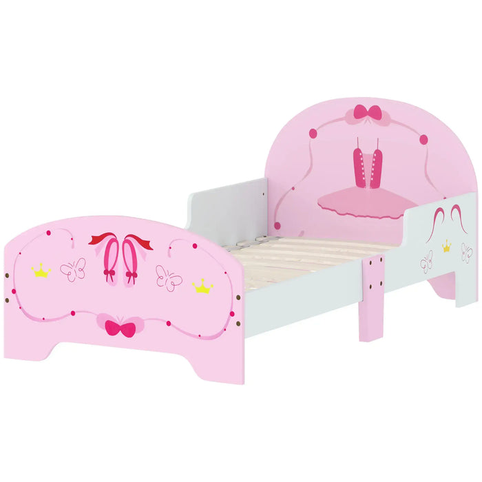 Ballet Theme Toddler Bed Frame with Safety Rails (76.5 x 144cm) - Little and Giant Explorers AIYAPLAY