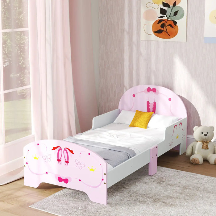 Ballet Theme Toddler Bed Frame with Safety Rails (76.5 x 144cm) - Little and Giant Explorers AIYAPLAY