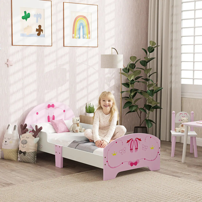 Ballet Theme Toddler Bed Frame with Safety Rails (76.5 x 144cm) - Little and Giant Explorers AIYAPLAY