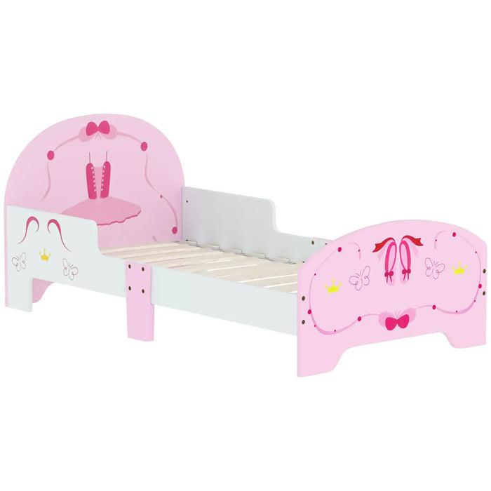 Ballet Theme Toddler Bed Frame with Safety Rails (76.5 x 144cm) - Little and Giant Explorers AIYAPLAY