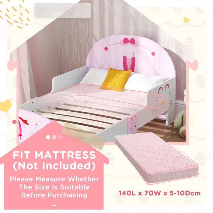 Ballet Theme Toddler Bed Frame with Safety Rails (76.5 x 144cm) - Little and Giant Explorers AIYAPLAY