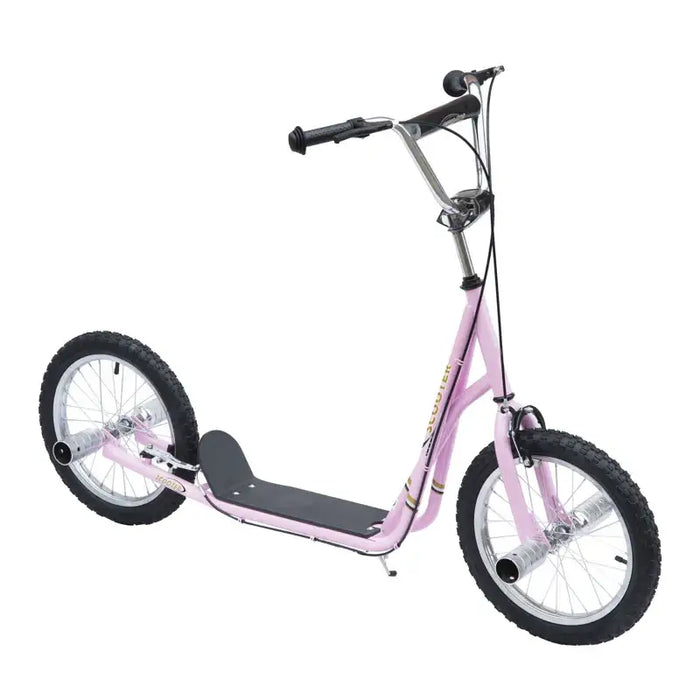 Kids Big Wheel Scooter – Pink | Adjustable Handlebar and 16" Inflatable Tyres HOMCOM - Little and Giant Explorers HOMCOM