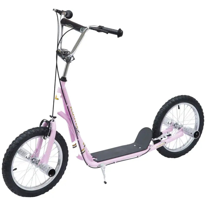 Kids Big Wheel Scooter – Pink | Adjustable Handlebar and 16" Inflatable Tyres HOMCOM - Little and Giant Explorers HOMCOM