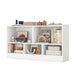 Kids Bookcase and Toy Storage - Natural/ White Finish | Low Height for Easy Access COSTWAY - Little and Giant Explorers Costway