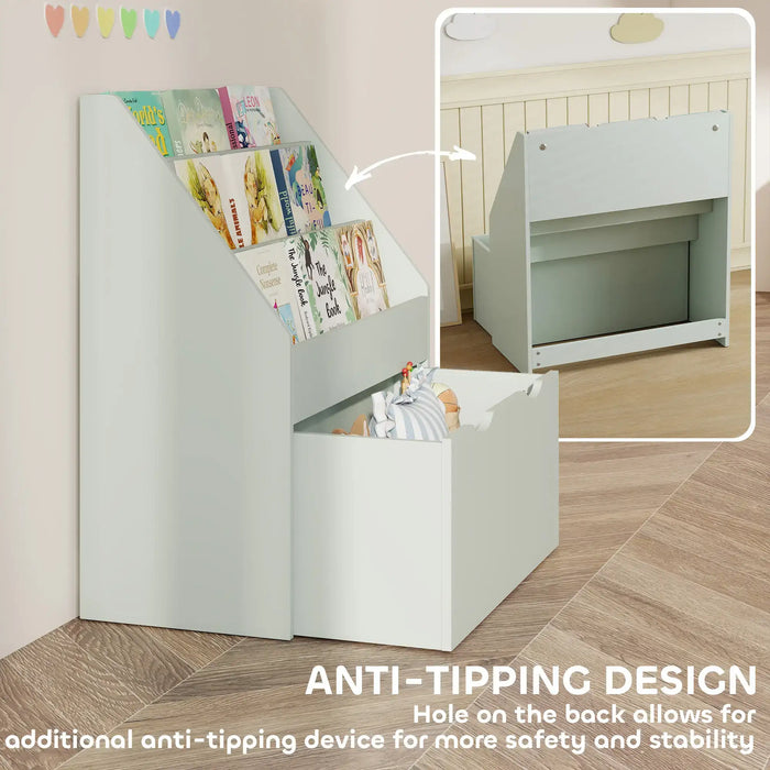 Kids Bookcase – Green | 3-Shelf Storage Unit with Rolling Drawer AIYAPLAY - Little and Giant Explorers AIYAPLAY