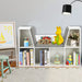 Kids Bookcase with Seat | 6-Cube Storage Shelf with Cushioned Reading Nook COSTWAY - Little and Giant Explorers Costway