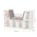 Kids Bookcase with Seat | 6-Cube Storage Shelf with Cushioned Reading Nook COSTWAY - Little and Giant Explorers Costway