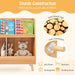 Kids Bookshelf and Toy Storage Organiser | Wooden 2-in-1 Bookcase with 5 Cubes COSTWAY - Little and Giant Explorers Costway