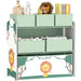 Kids Bookshelf – Green 3-Tier Storage Unit with 6 Fabric Boxes | Cartoon Theme AIYAPLAY - Little and Giant Explorers AIYAPLAY