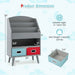 Kids Bookshelf - Grey | 3 Tiers, Open Compartment and 2 Fabric Drawers COSTWAY - Little and Giant Explorers Costway