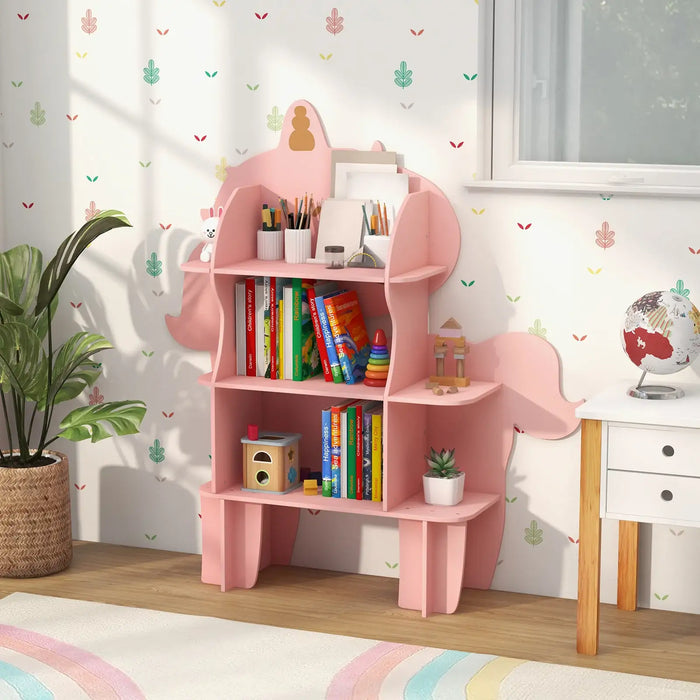 Kids Bookshelf Unicorn Shape | Storage and Organisation with Child-Friendly Design - Little and Giant Explorers Costway