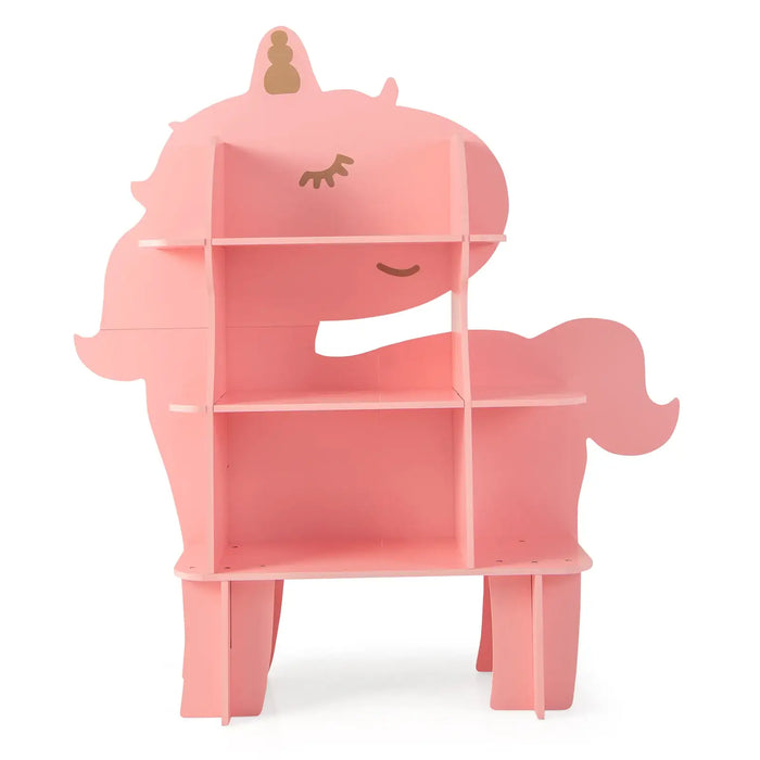 Kids Bookshelf Unicorn Shape | Storage and Organisation with Child-Friendly Design - Little and Giant Explorers Costway