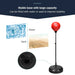 Red punching ball with stable black base fillable with water or sand for improved stability